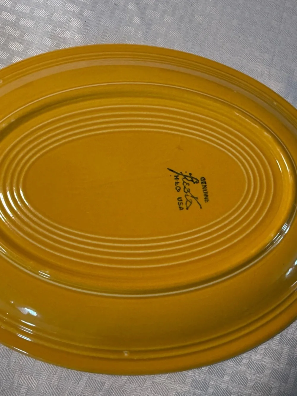 Fiesta Vintage Yellow Ceramic Oval Serving Platter
